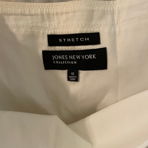 Jones New York Collection - white, A-line, cotton midi skirt. - Picture 2 of 7